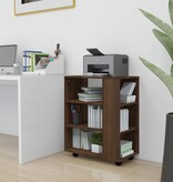 VidaXL Kast verrijdbaar 60x35x75 cm bewerkt hout bruineikenkleurig