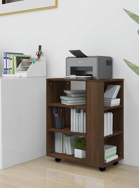 VidaXL Kast verrijdbaar 60x35x75 cm bewerkt hout bruineikenkleurig