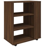 VidaXL Kast verrijdbaar 60x35x75 cm bewerkt hout bruineikenkleurig