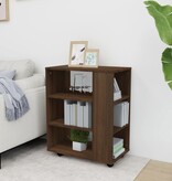 VidaXL Kast verrijdbaar 60x35x75 cm bewerkt hout bruineikenkleurig