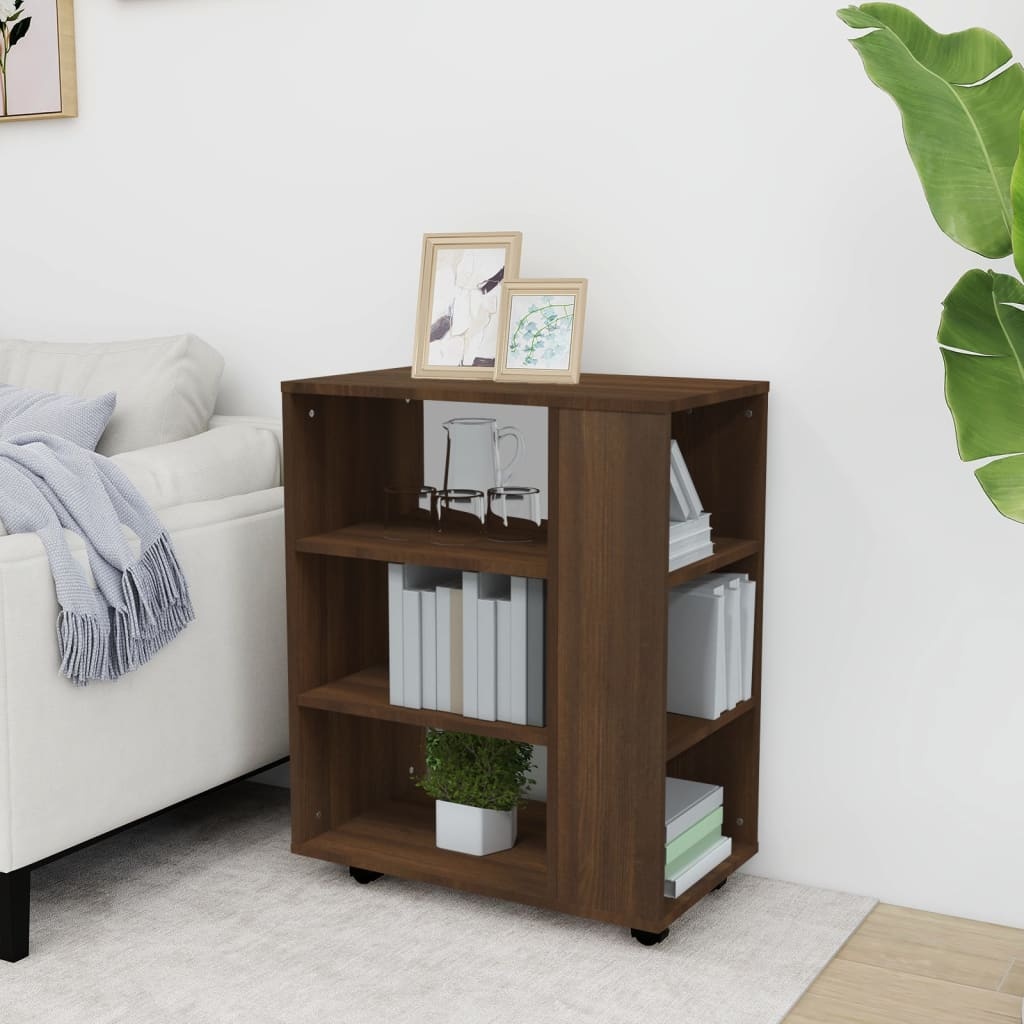 VidaXL Kast verrijdbaar 60x35x75 cm bewerkt hout bruineikenkleurig