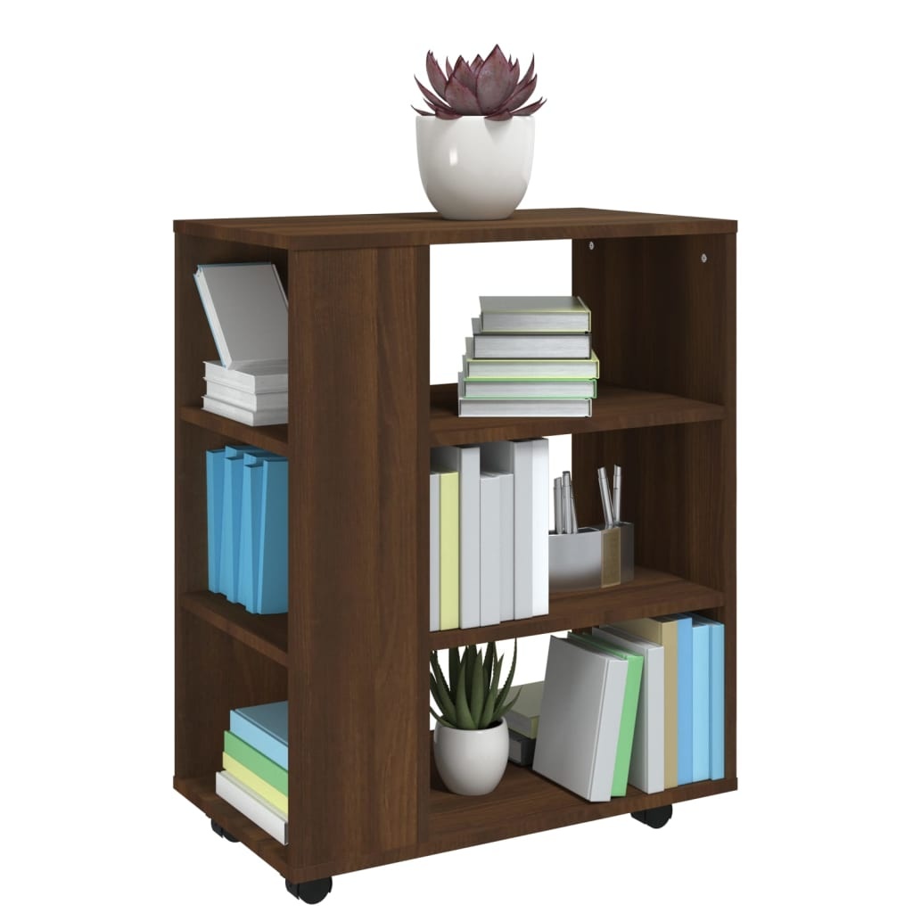 VidaXL Kast verrijdbaar 60x35x75 cm bewerkt hout bruineikenkleurig