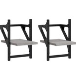 VidaXL Wandschappen met stangen 2 st 20x25x30 cm grijs sonoma eiken