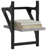VidaXL Wandschappen met stangen 2 st 20x25x30 cm grijs sonoma eiken