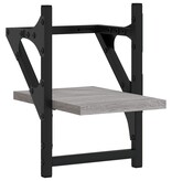 VidaXL Wandschappen met stangen 2 st 20x25x30 cm grijs sonoma eiken