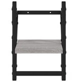 VidaXL Wandschappen met stangen 2 st 20x25x30 cm grijs sonoma eiken