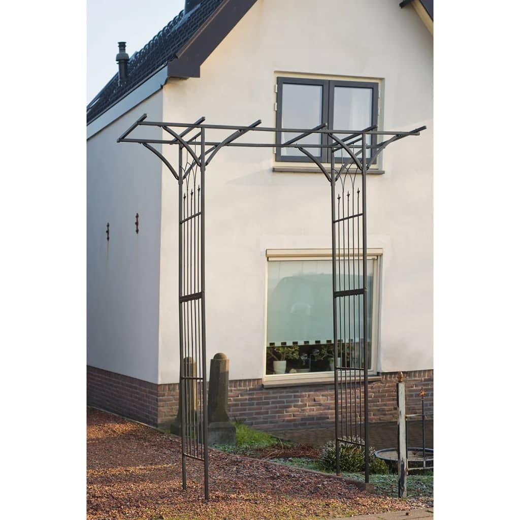 vidaXL Tuinboog 114x66x232 cm metaal zwart