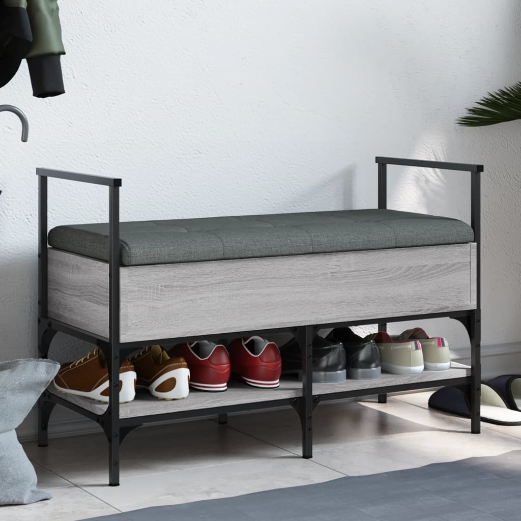 VidaXL Schoenenbank 85,5x42x57,5 cm bewerkt hout grijs sonoma