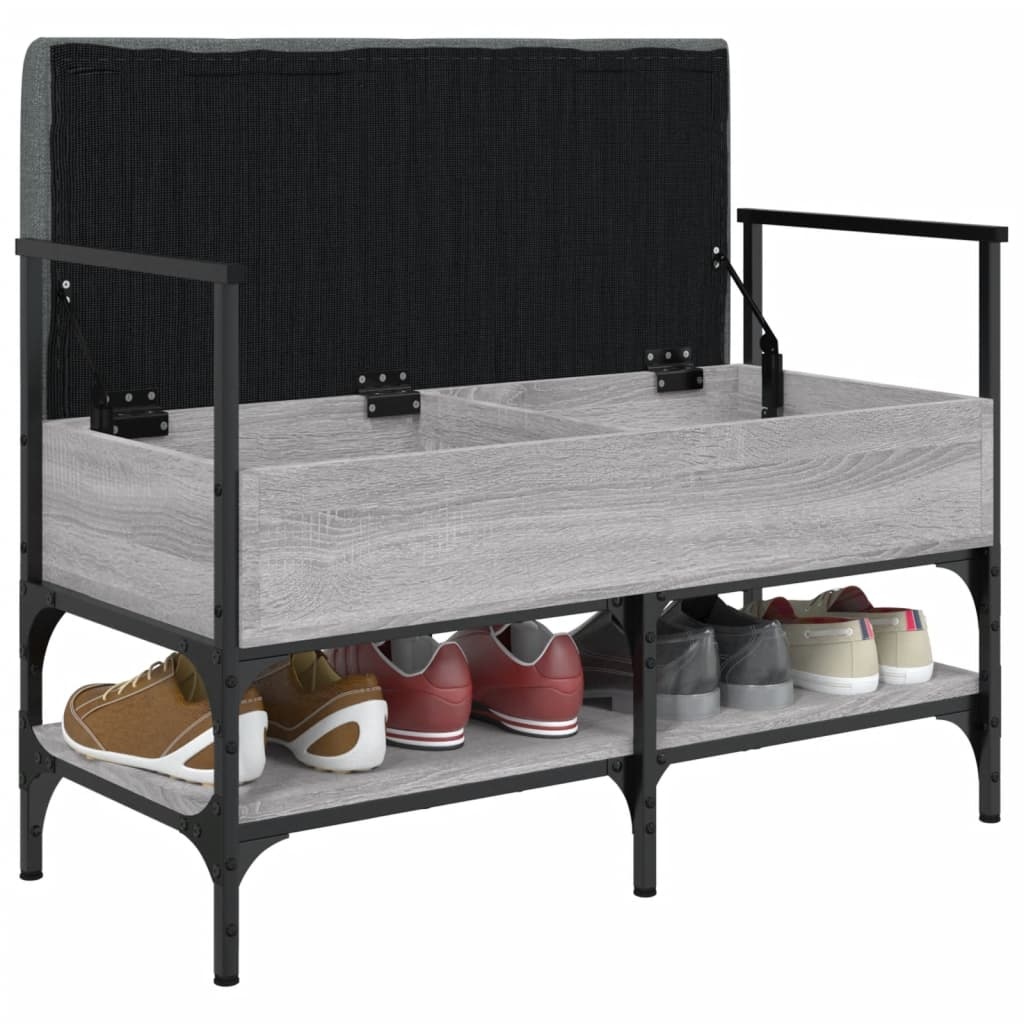 VidaXL Schoenenbank 85,5x42x57,5 cm bewerkt hout grijs sonoma