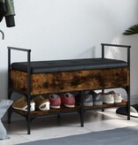 VidaXL Schoenenbank 85,5x42x57,5 cm bewerkt hout gerookt eikenkleurig