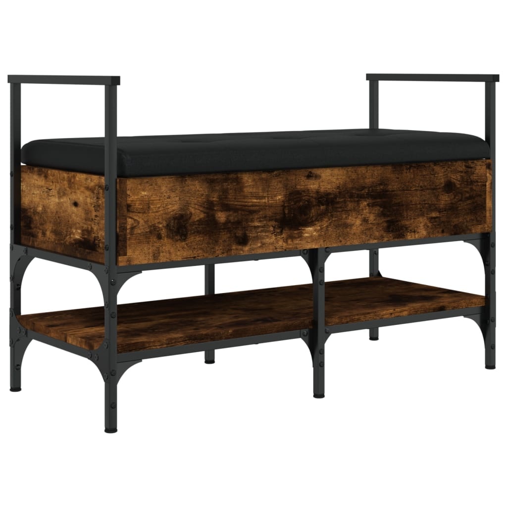 VidaXL Schoenenbank 85,5x42x57,5 cm bewerkt hout gerookt eikenkleurig