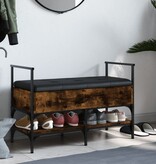 VidaXL Schoenenbank 85,5x42x57,5 cm bewerkt hout gerookt eikenkleurig