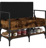 VidaXL Schoenenbank 85,5x42x57,5 cm bewerkt hout gerookt eikenkleurig