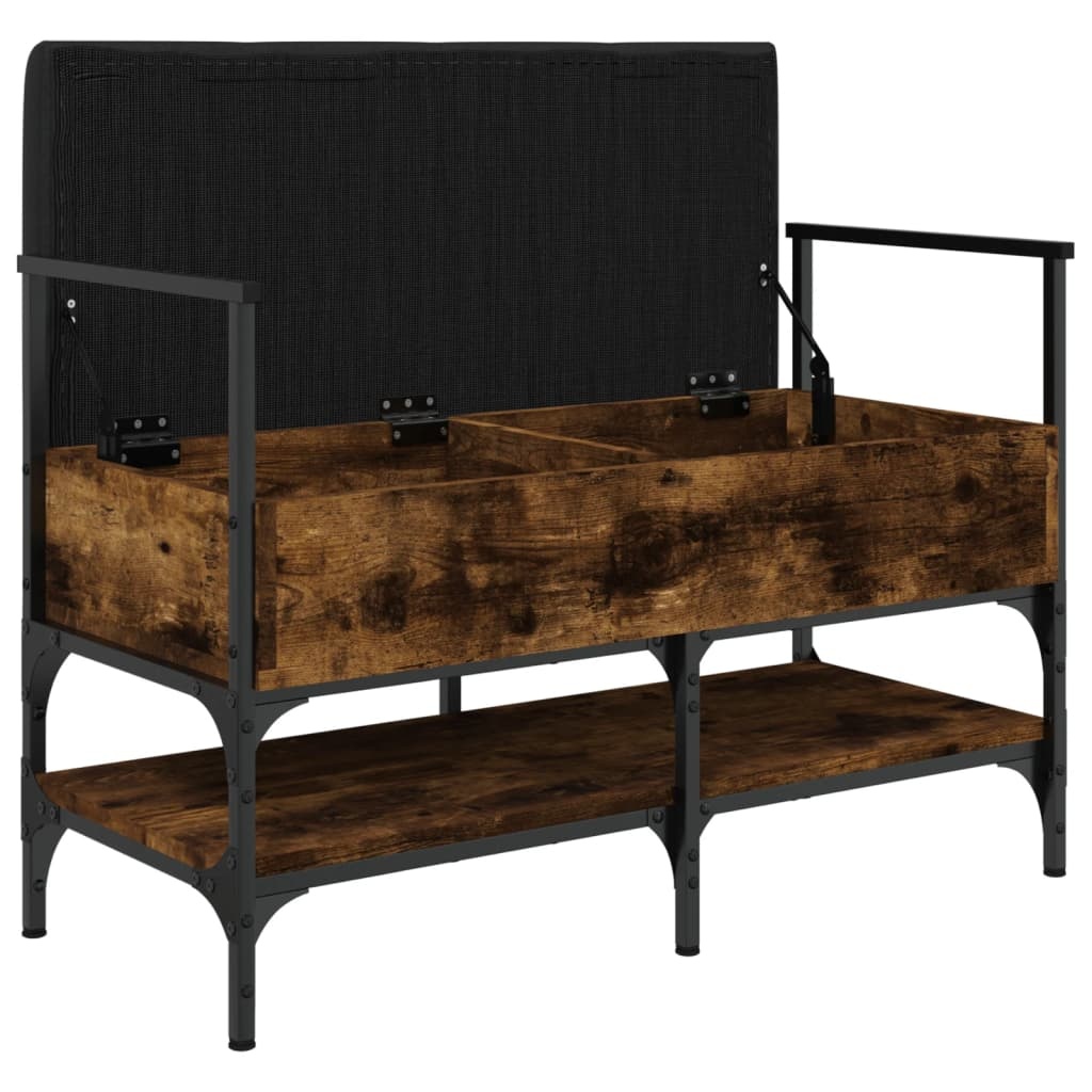 VidaXL Schoenenbank 85,5x42x57,5 cm bewerkt hout gerookt eikenkleurig