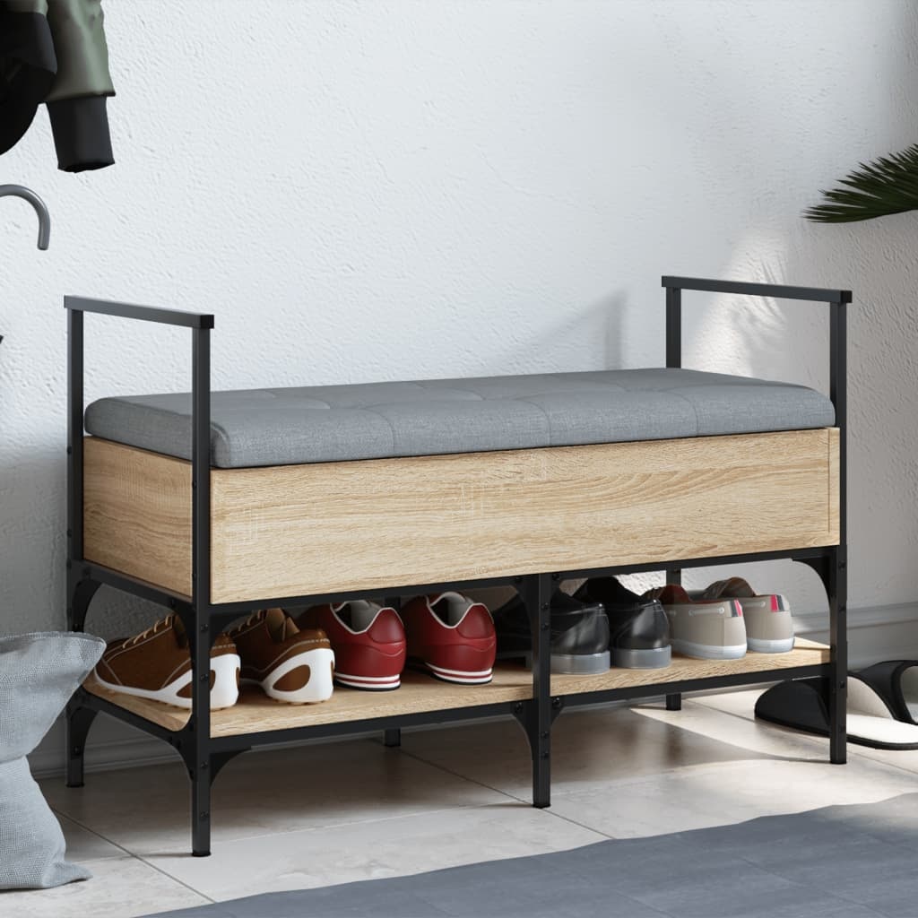 VidaXL Schoenenbank 85,5x42x57,5 cm bewerkt hout sonoma eikenkleurig
