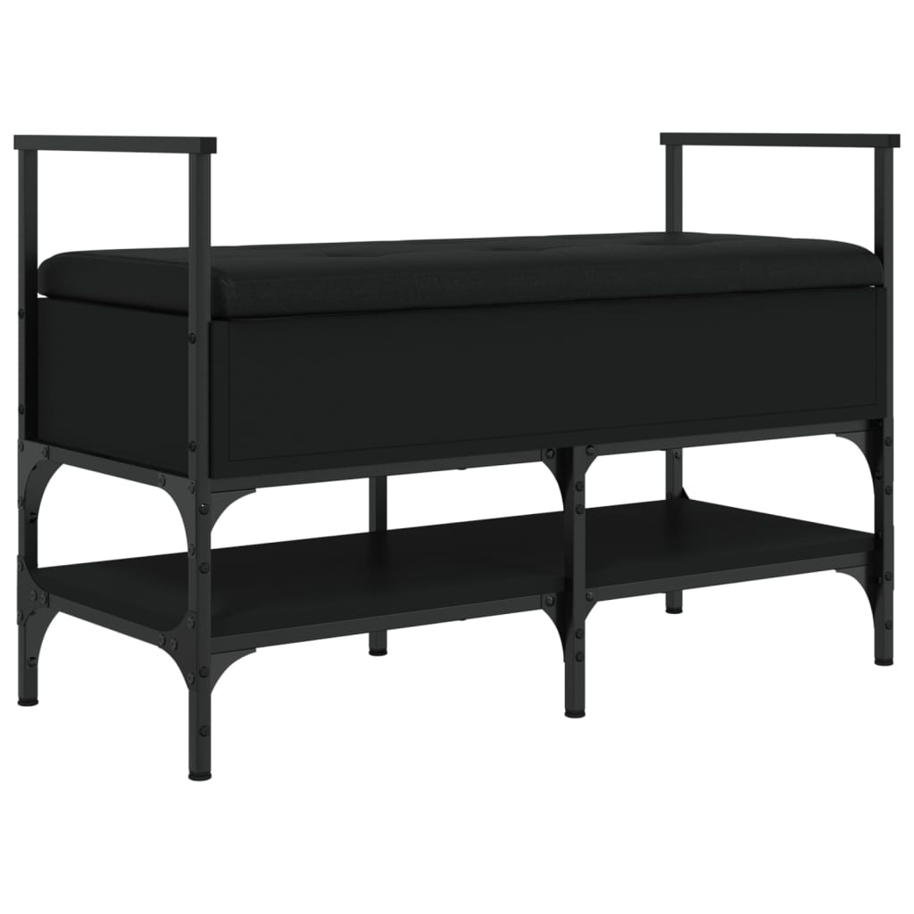 VidaXL Schoenenbank 85,5x42x57,5 cm bewerkt hout zwart
