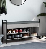 VidaXL Schoenenbank 105,5x32x57,5 cm bewerkt hout grijs sonoma