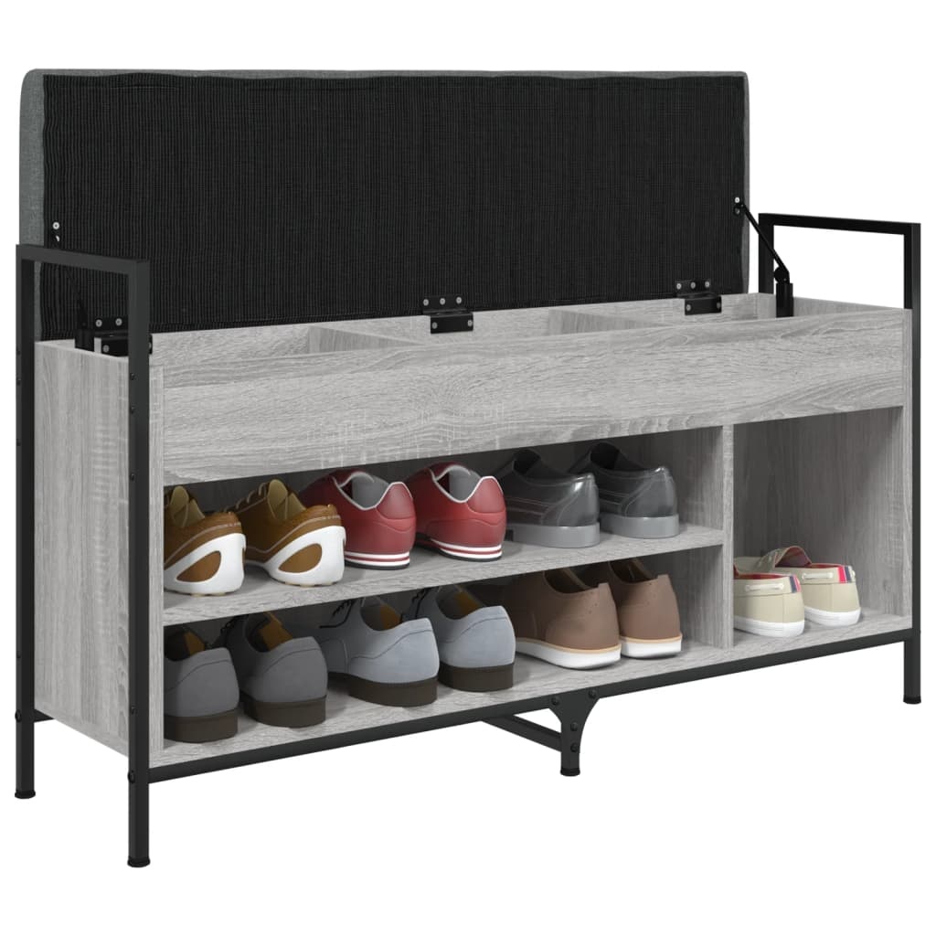 VidaXL Schoenenbank 105,5x32x57,5 cm bewerkt hout grijs sonoma