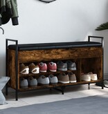VidaXL Schoenenbank 105,5x32x57,5 cm bewerkt hout gerookt eikenkleurig