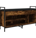 VidaXL Schoenenbank 105,5x32x57,5 cm bewerkt hout gerookt eikenkleurig