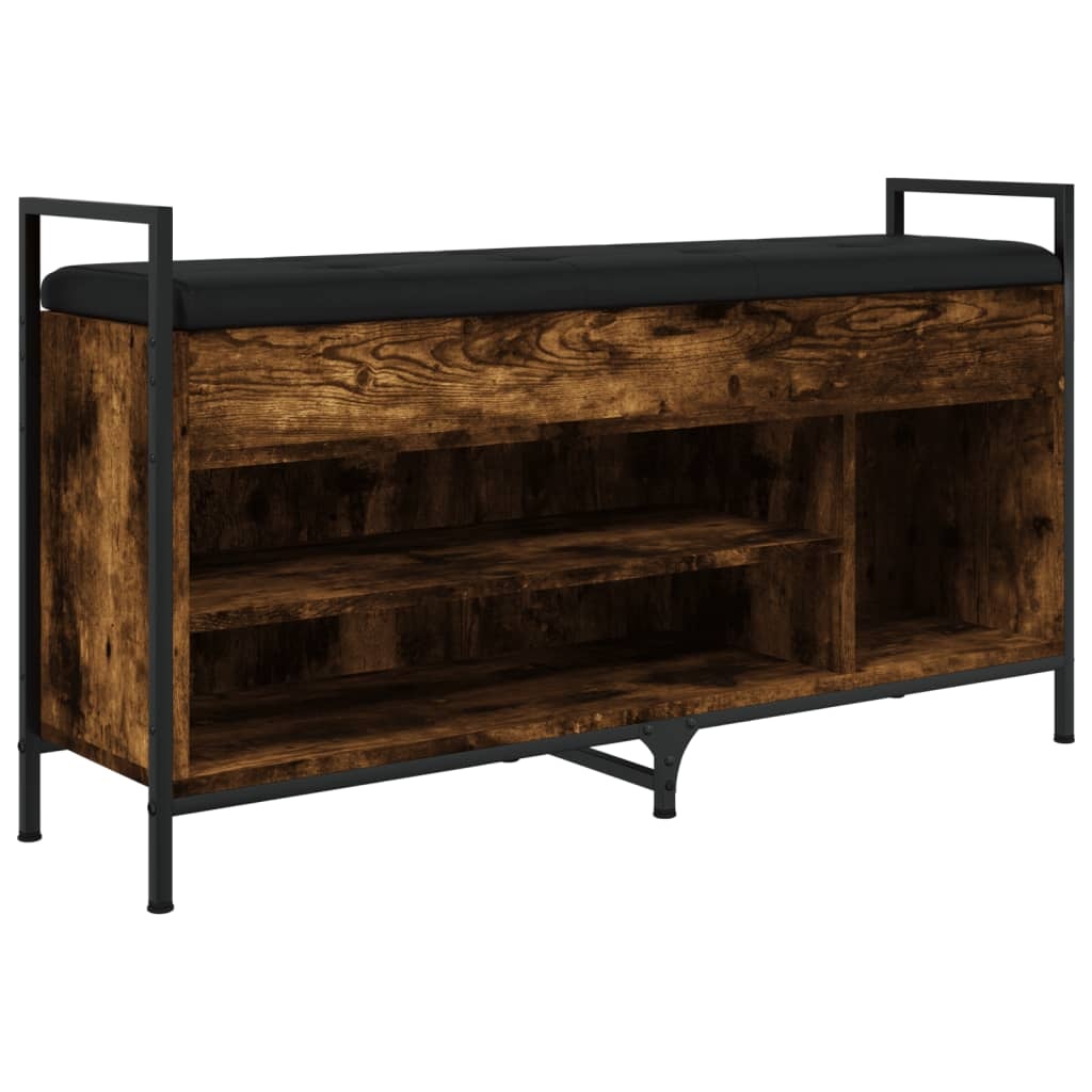 VidaXL Schoenenbank 105,5x32x57,5 cm bewerkt hout gerookt eikenkleurig