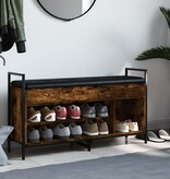 VidaXL Schoenenbank 105,5x32x57,5 cm bewerkt hout gerookt eikenkleurig