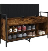 VidaXL Schoenenbank 105,5x32x57,5 cm bewerkt hout gerookt eikenkleurig
