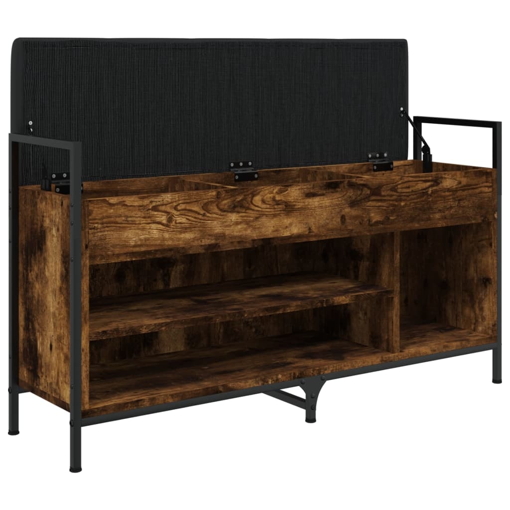 VidaXL Schoenenbank 105,5x32x57,5 cm bewerkt hout gerookt eikenkleurig