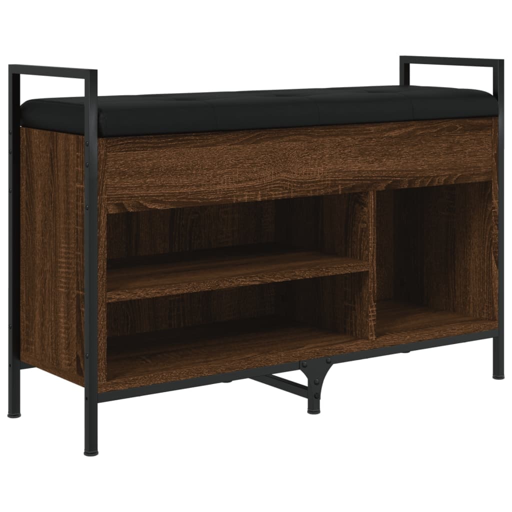 VidaXL Schoenenbank 85,5x32x57,5 cm bewerkt hout bruineikenkleurig