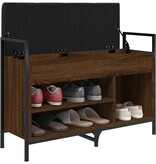 VidaXL Schoenenbank 85,5x32x57,5 cm bewerkt hout bruineikenkleurig