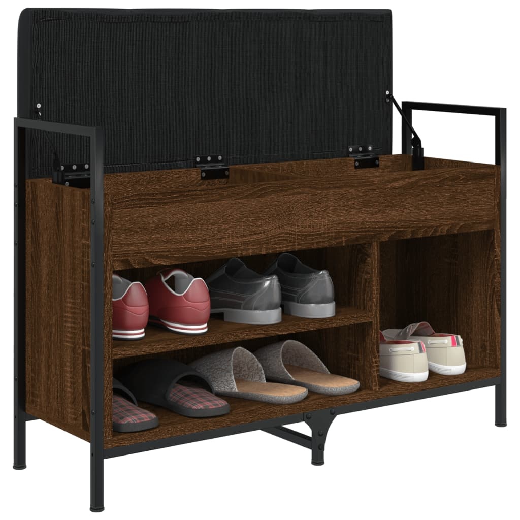 VidaXL Schoenenbank 85,5x32x57,5 cm bewerkt hout bruineikenkleurig