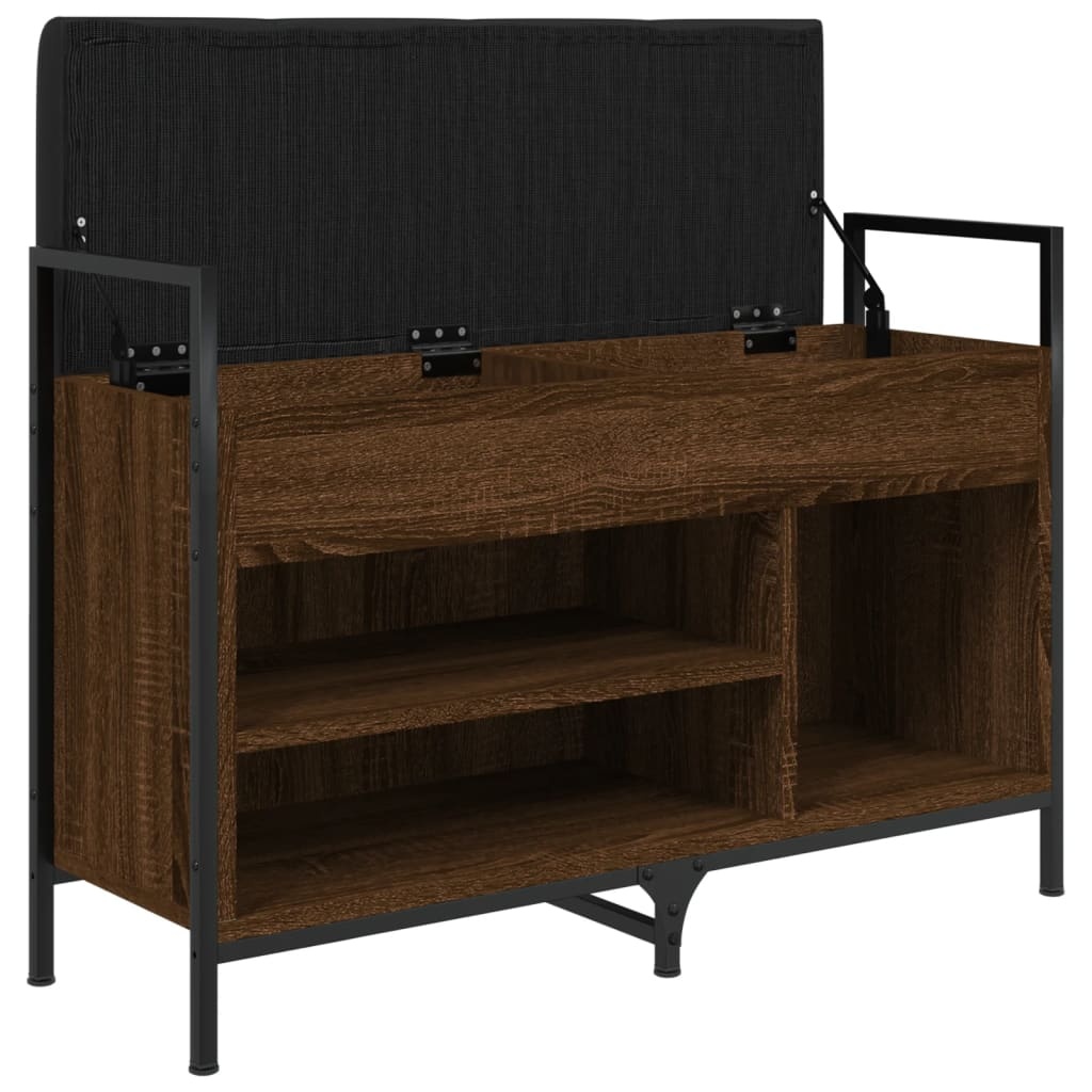 VidaXL Schoenenbank 85,5x32x57,5 cm bewerkt hout bruineikenkleurig