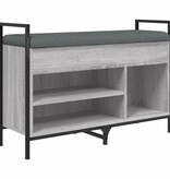 VidaXL Schoenenbank 85,5x32x57,5 cm bewerkt hout grijs sonoma