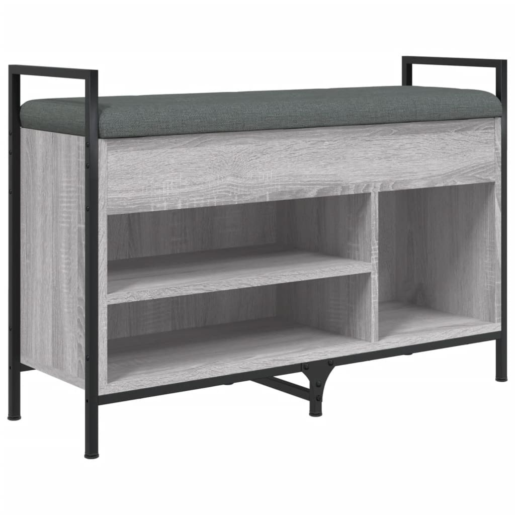 VidaXL Schoenenbank 85,5x32x57,5 cm bewerkt hout grijs sonoma