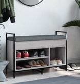 VidaXL Schoenenbank 85,5x32x57,5 cm bewerkt hout grijs sonoma