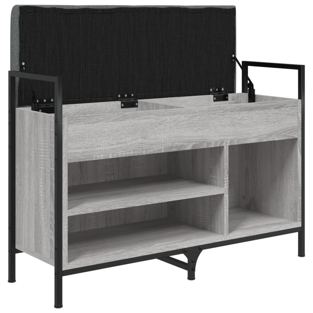 VidaXL Schoenenbank 85,5x32x57,5 cm bewerkt hout grijs sonoma