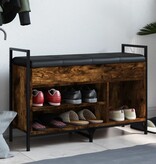 VidaXL Schoenenbank 85,5x32x57,5 cm bewerkt hout gerookt eikenkleurig