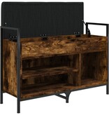 VidaXL Schoenenbank 85,5x32x57,5 cm bewerkt hout gerookt eikenkleurig