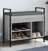 VidaXL Schoenenbank 65,5x32x57,5 cm bewerkt hout grijs sonoma