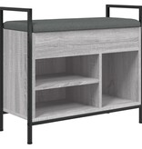 vidaXL Schoenenbank 65,5x32x57,5 cm bewerkt hout grijs sonoma