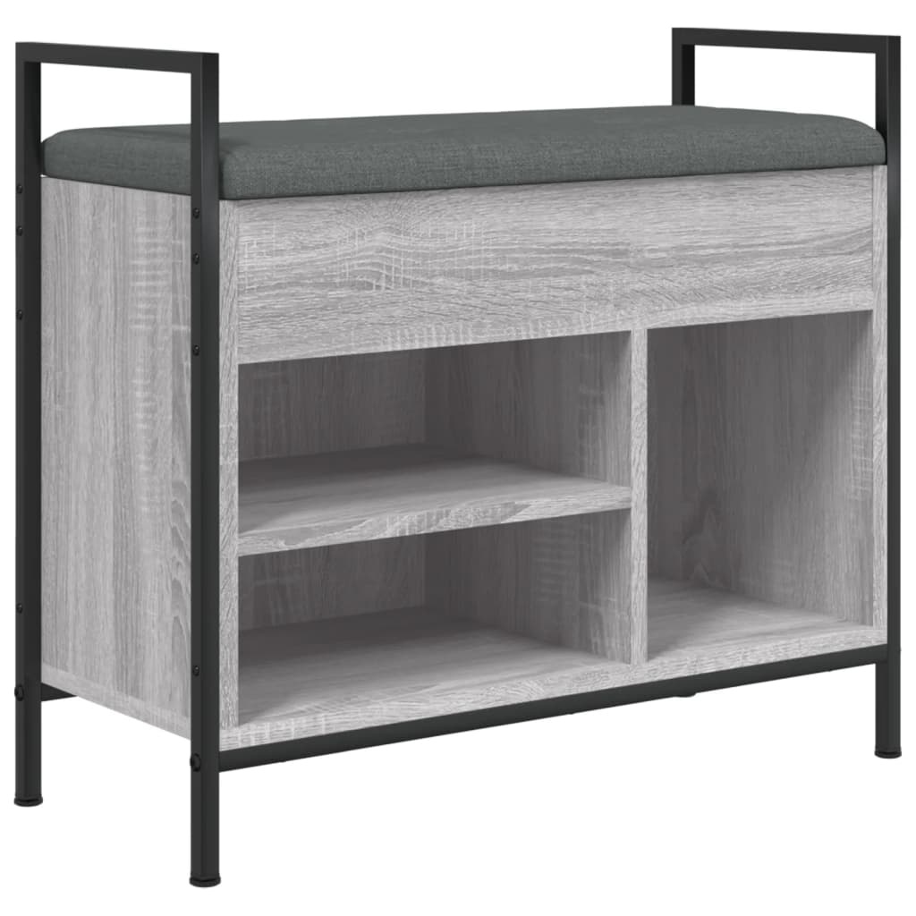 VidaXL Schoenenbank 65,5x32x57,5 cm bewerkt hout grijs sonoma