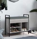 VidaXL Schoenenbank 65,5x32x57,5 cm bewerkt hout grijs sonoma
