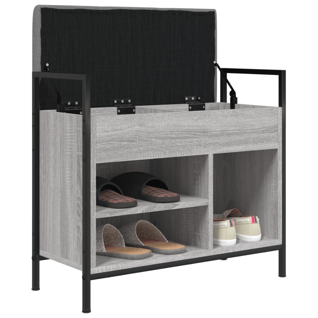 VidaXL Schoenenbank 65,5x32x57,5 cm bewerkt hout grijs sonoma