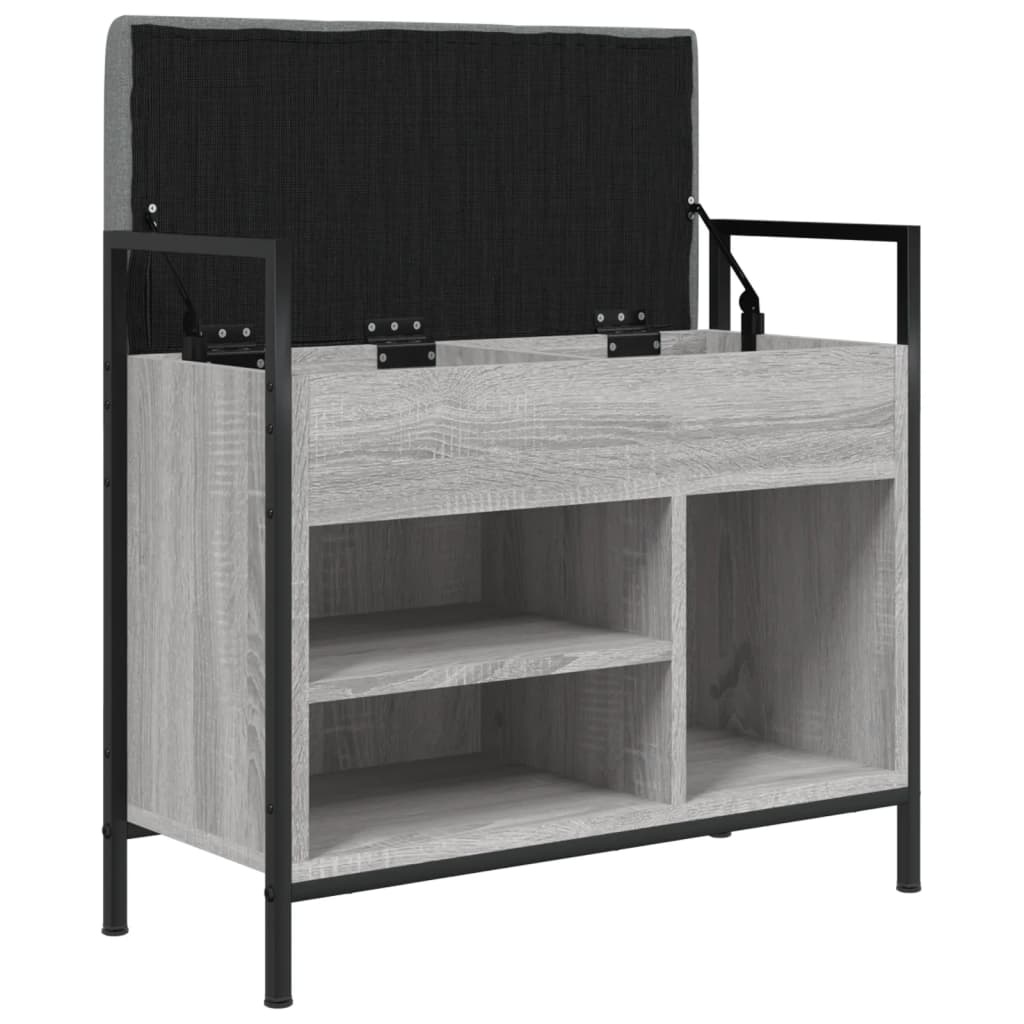 VidaXL Schoenenbank 65,5x32x57,5 cm bewerkt hout grijs sonoma