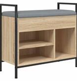 vidaXL Schoenenbank 65,5x32x57,5 cm bewerkt hout sonoma eikenkleurig