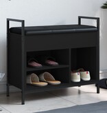 VidaXL Schoenenbankje 65,5x32x57,5 cm bewerkt hout zwart