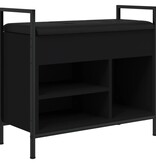 VidaXL Schoenenbankje 65,5x32x57,5 cm bewerkt hout zwart