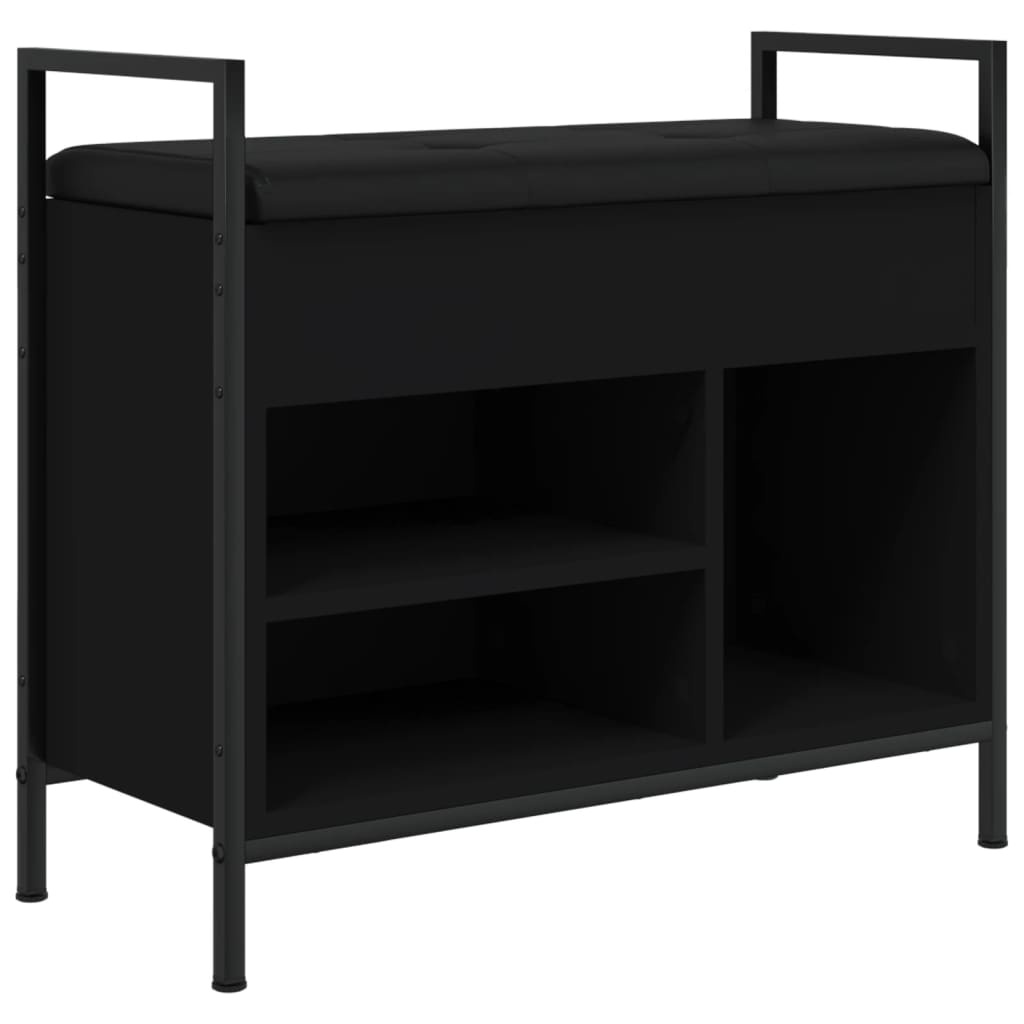 VidaXL Schoenenbankje 65,5x32x57,5 cm bewerkt hout zwart