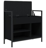 VidaXL Schoenenbankje 65,5x32x57,5 cm bewerkt hout zwart