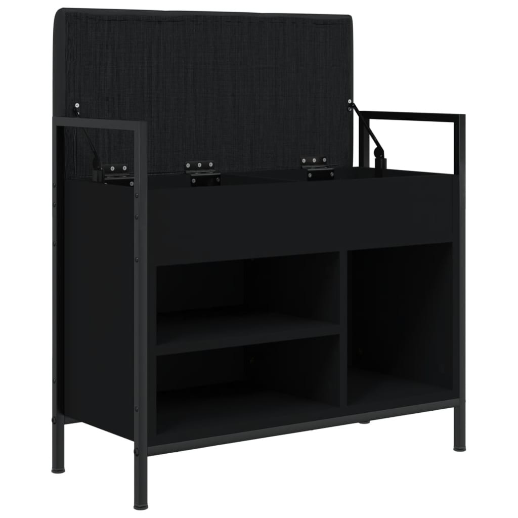 VidaXL Schoenenbankje 65,5x32x57,5 cm bewerkt hout zwart